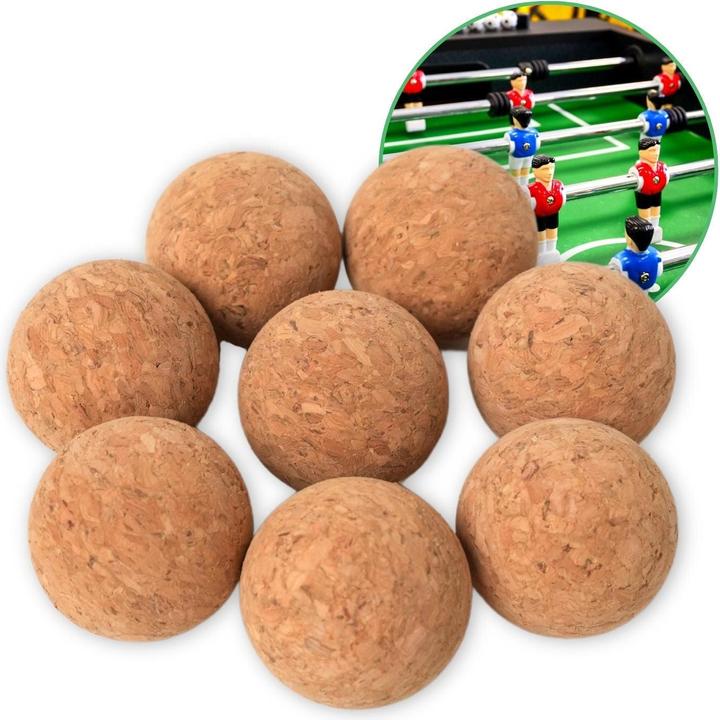 Hermex Lot de 8 ballons de football de table en liège Mini ballons de football Ballons de football de