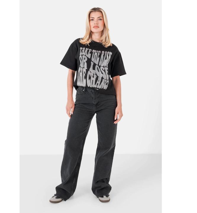 Immagine prodotto Sixth June T-shirt con testo in strass per donna (S)