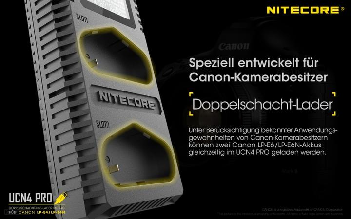 Produktbild Nitecore UCN4 PRO - für Canon Cameras (Kamera Akku Ladegerät)