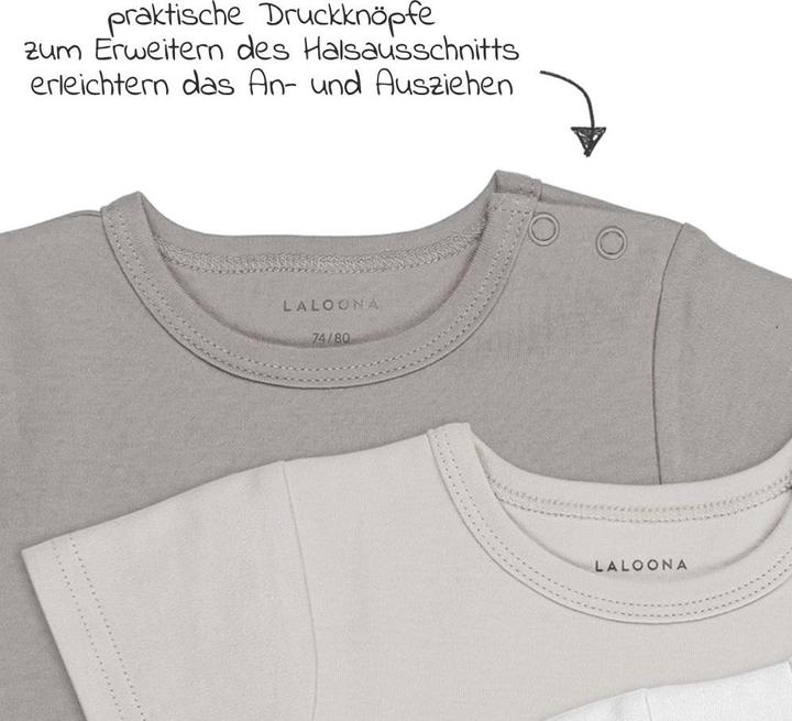 Actual product image La Loona LaLoona baby bodysuits & wrap bodysuits baby bodysuit short sleeve OEKO-TEX® 3-pack - natural - (80)