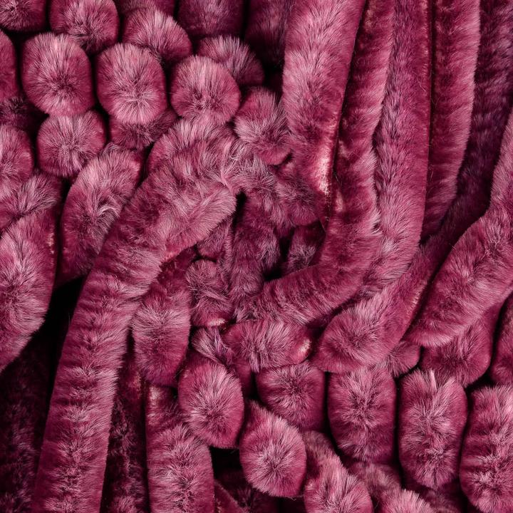 Actual product image Stoffrestposten Faux fur batik - Bordeaux red - Minimum quantity: 1 metre