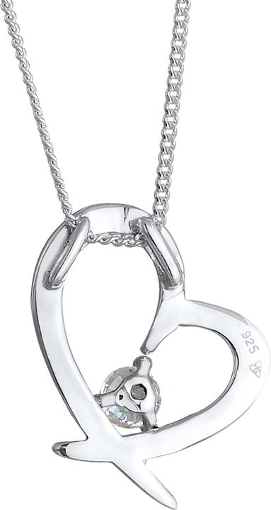 Image du produit Elli Collier Coeur Courbe Zirconia Argent 925 (Argent sterling 925, Zircone, 45 cm)