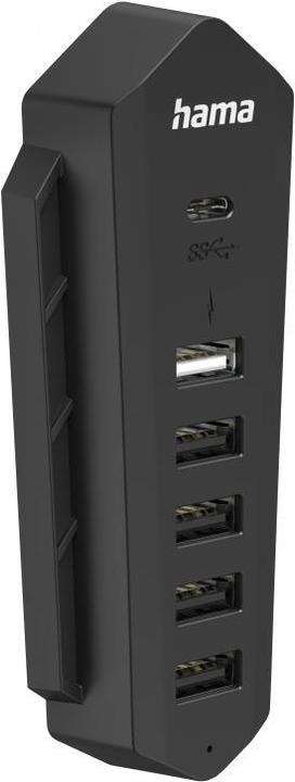 Actual product image Hama 6in1 USB Hub for Playstation 5, 6 ports (1x USB-C, 5x USB-A), Black (PS5)