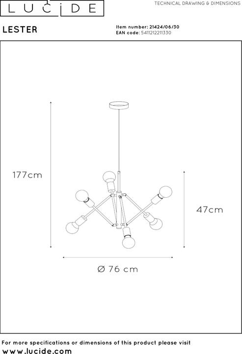 Actual product image Lucide Lester (E27)