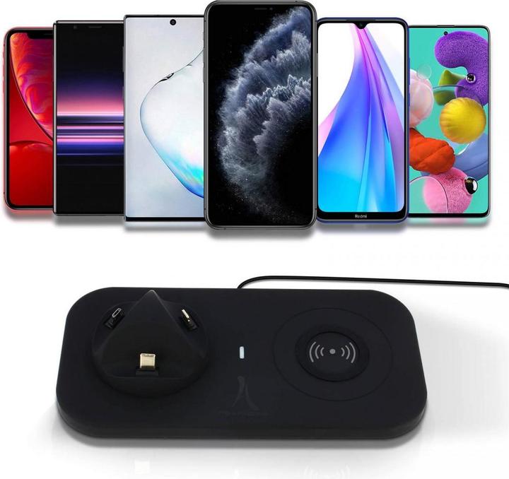 Actual product image Akashi USB-C / Lightning / Micro-USB / QI 4-in-1 charging station (10 W)