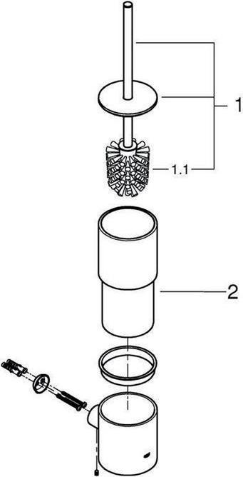 Actual product image Grohe Atrio toilet brush set