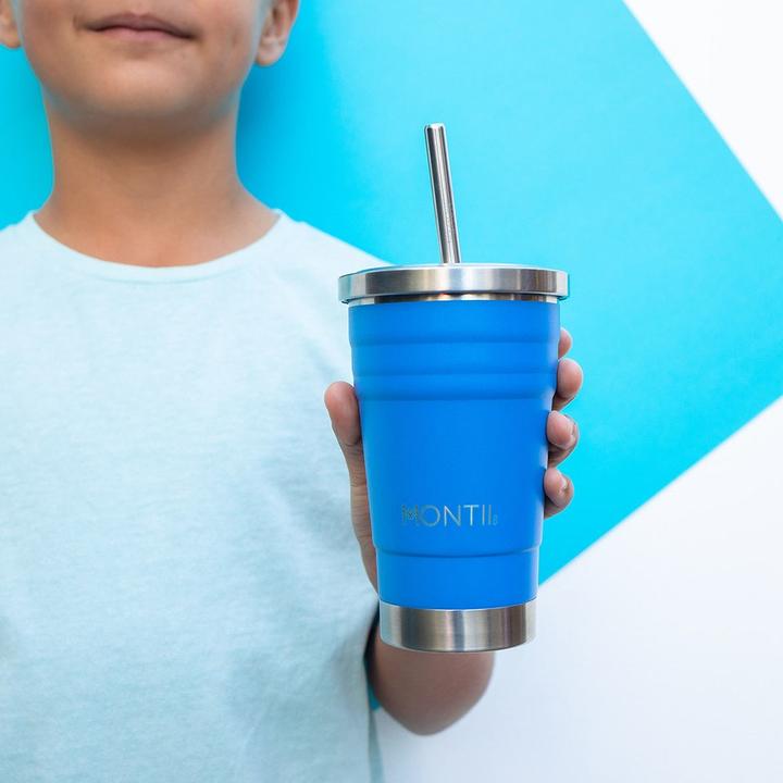 Immagine prodotto MontiiCo Mini Smoothie Cup isolata - tazza con cannuccia, mirtillo (0.28 l)