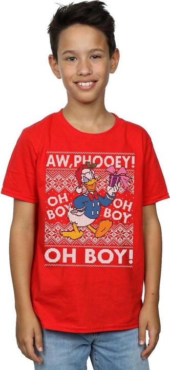 Actual product image Disney Boys Donald Duck Christmas Fair Isle T-Shirt (152, 158)