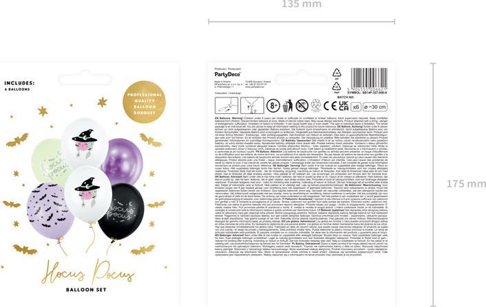 Produktbild Partydeco Ballons Halloween assortis (6 x)