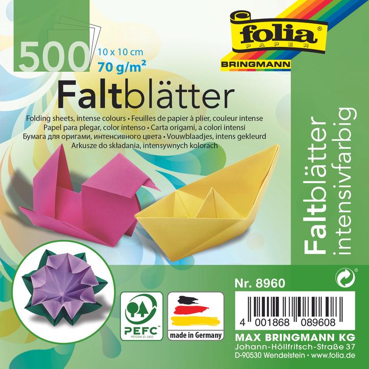 Folia Faltbl„tter, 100 x 100 mm, 70 g/qm, 500 Blatt (70 g/m², 1 x)