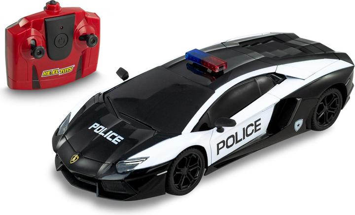 Actual product image Re.Eltoys LAMBORGHINI AVENTADOR COUPE' POLICE: 1:24 Scale - Rc 2.4GHz - with front lights - matt black