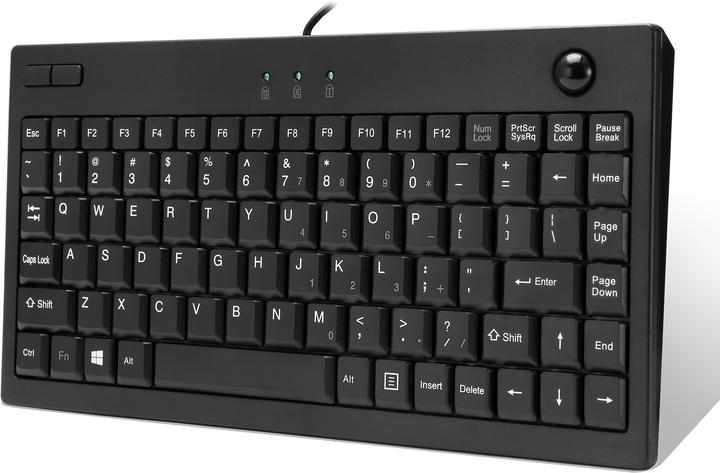 Produktbild Adesso Mini keyboard with trackball QWERTY layout (Eng. Int., Kabelgebunden)