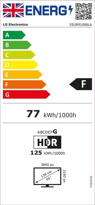 Energy Label LG 55UR91006LA (55", LED, 4K)