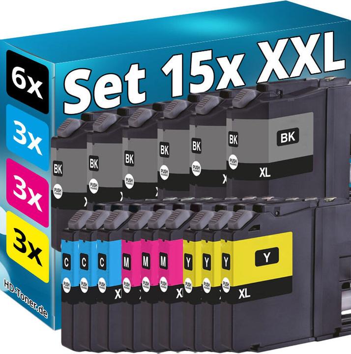 Actual product image Druckfuxx 15x XL PATRONEN kompatibel BROTHER MFC-J480DW J880DW J4420DW J4620DW J