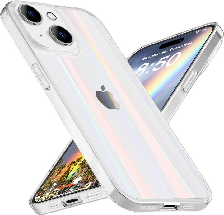Immagine prodotto Nalia Copertura in vetro temperato trasparente effetto arcobaleno (Apple iPhone 15 Plus)