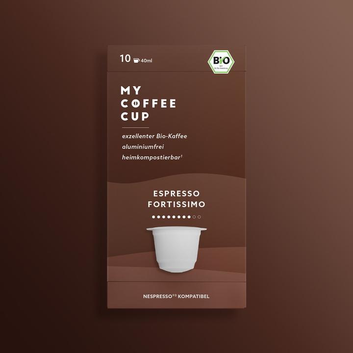 Produktbild My-Cups Kaffeekapseln Bio Espresso Fortissimo 10 Stück (10 x Port.)