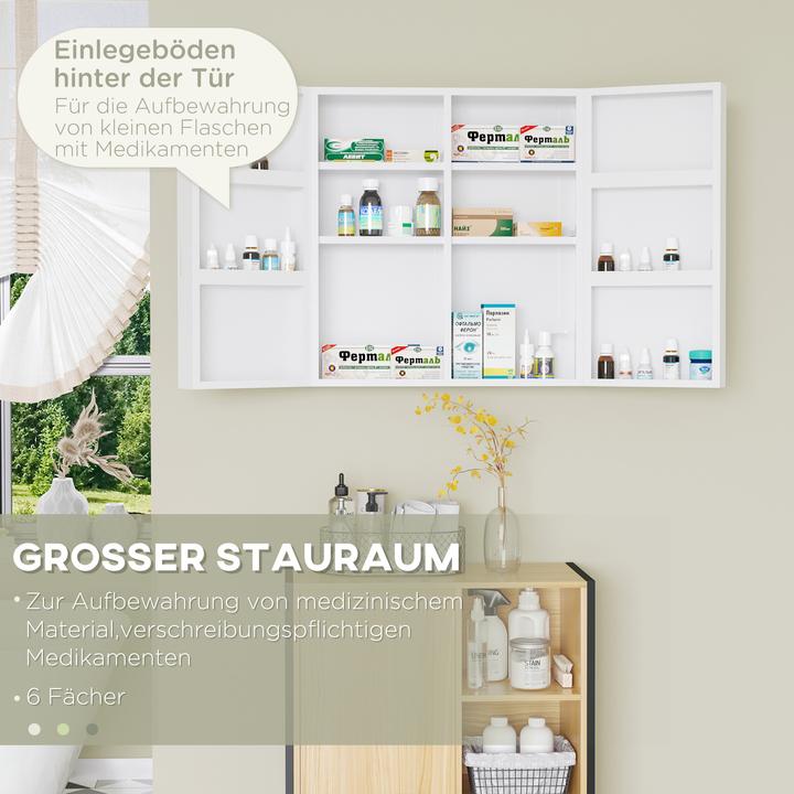 Actual product image Kleankin Medicine cabinet with 2 doors and lock (55 x 18 x 60 cm)