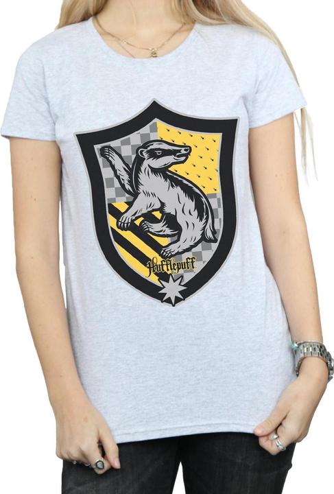 Actual product image Womens/Ladies Hufflepuff Crest Flat Cotton T-Shirt (L)