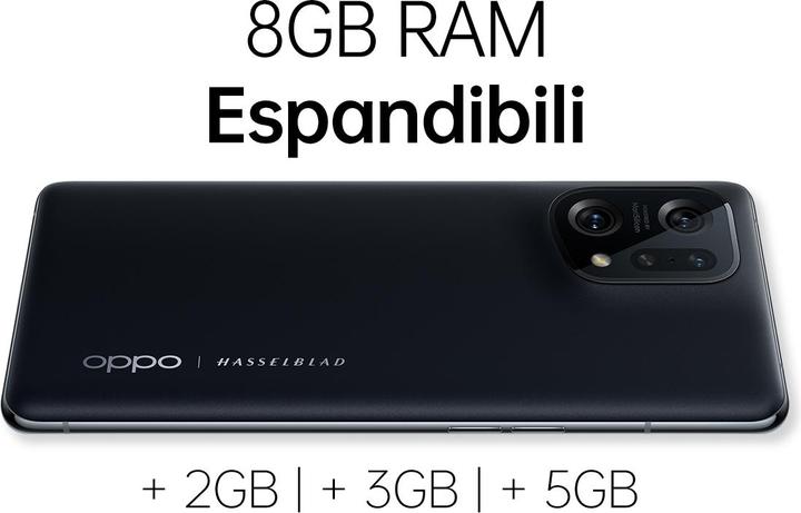 Produktbild OPPO Find X5 (256 GB, Black, 6.55", Dual SIM, 50 Mpx, 5G)