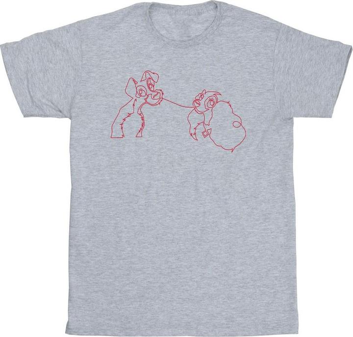 Immagine prodotto Disney Lady And The Tramp Spaghetti Outline Maglietta Uomo (3XL)