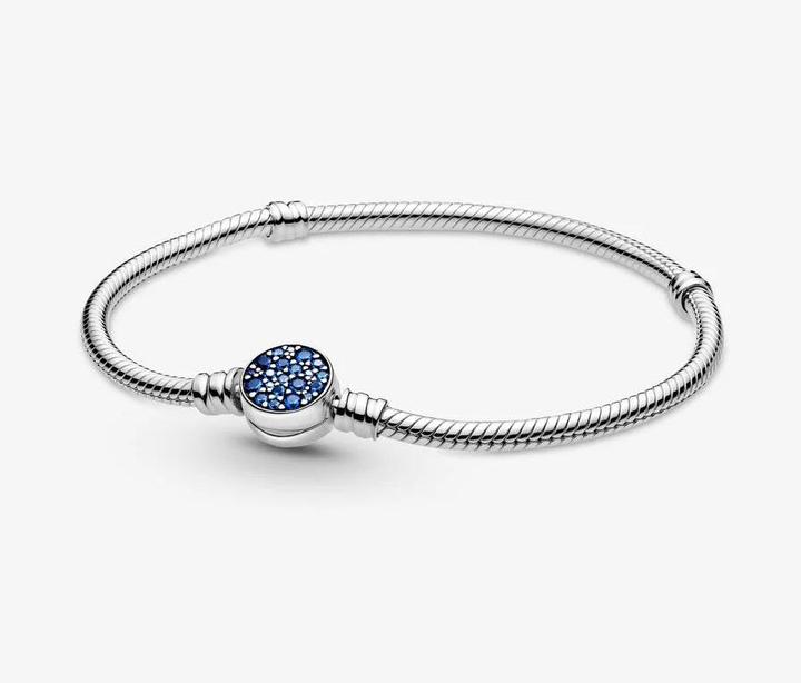 Image du produit Pandora Bracelet Snake Chain Disc Clasp (20 cm, Argent massif)