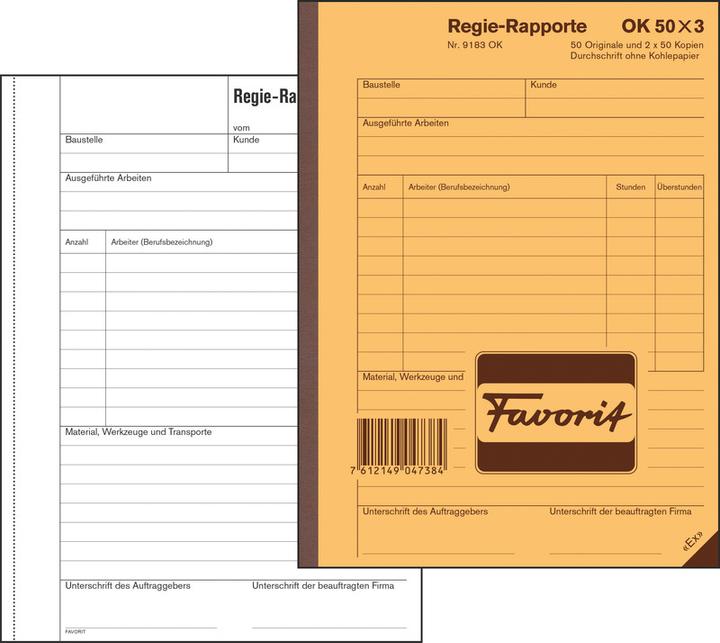Produktbild Favorit Regie-Rapporte (2 x)
