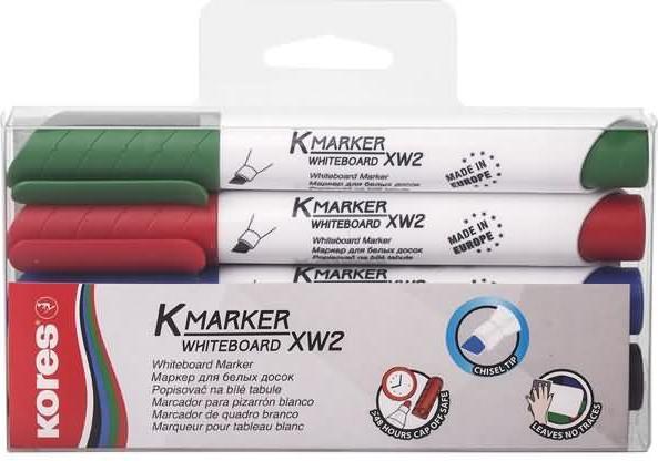 Actual product image Kores Whiteboard marker, wedge tip (Multicoloured, 3 mm, 4 x)