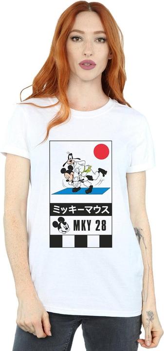 Actual product image Disney Womens/Ladies Mickey And Goofy Karate Cotton Boyfriend T-Shirt (XL)