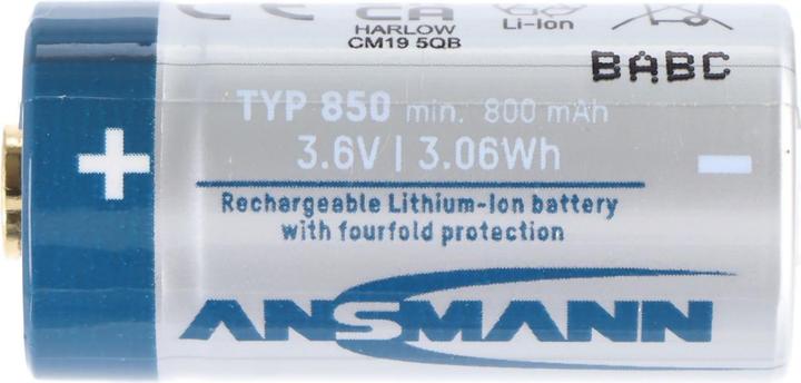 Actual product image AccuCell 2 pieces CR123A Li-ion battery and USB charger (2 pcs., CR123A, 760 mAh, Battery + charger)