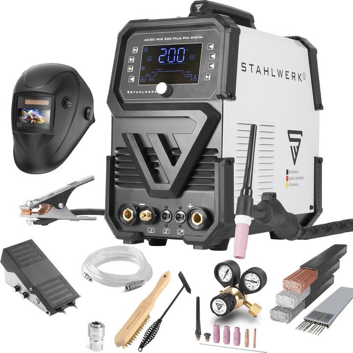 Actual product image Stahlwerk AC/DC TIG 200 Puls Pro Touch fully equipped gas-shielded arc welder