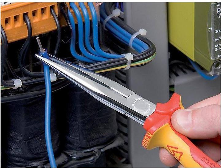 Image du produit Knipex Pince demi-ronde avec tranchant (pince bec de cigogne) 26 16 200 SB (200 mm)