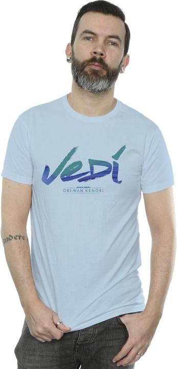 Actual product image Star Wars Mens Obi-Wan Kenobi Jedi Painted Font T-Shirt (S)