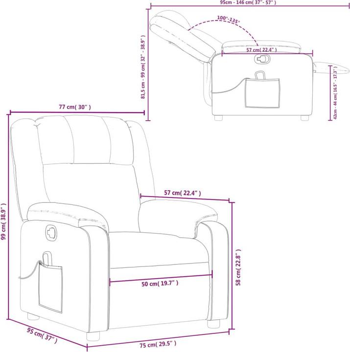 Productafbeelding VidaXL Massagefauteuil TV-fauteuil Relaxfauteuil Relaxfauteuil Rood kunstleer