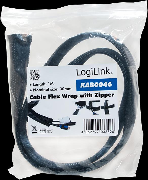 Produktbild LogiLink Kabelschutz mit Reissverschluss (Kabelschlauch, 100 cm)