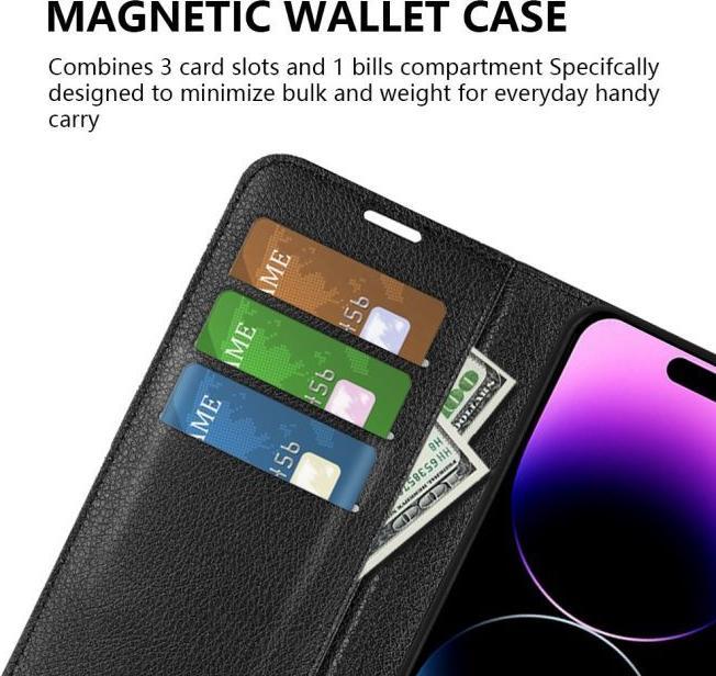 Actual product image MU Classic Litchi Leather Bookcover Series (Apple iPhone 15 Pro)