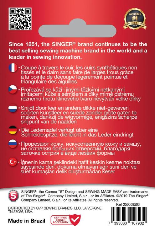 Produktbild Singer Leder Nähmaschinennadel, 80/12, 5er Pack