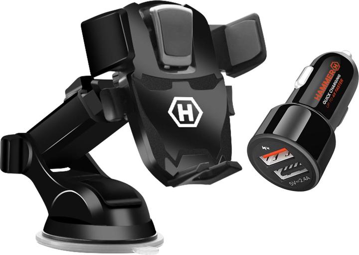 Immagine prodotto Hammer Fitness Supporto per auto + caricatore per accendisigari
