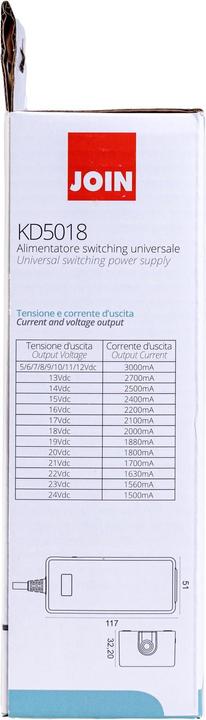 Produktbild Alpha Elettronica Tischnetzgerät 36 W, 5 - 24 V DC, 3 A universal