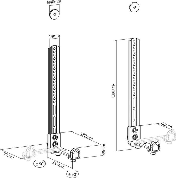 Actual product image myWall HZ19 (1 pair, Wall installation, Height-adjustable)
