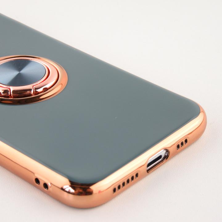 Immagine prodotto PhoneLook Coperchio in gomma bronzo con anello grigio verde (Apple iPhone 13 Pro)