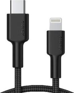 Image du produit Aukey CB-CL02 Black Nylon Lightning-USB C Cable | USB power supply USB-PD | 1.2 m | Apple MFi certificate (1.20 m, USB 3.2 Gen 1)
