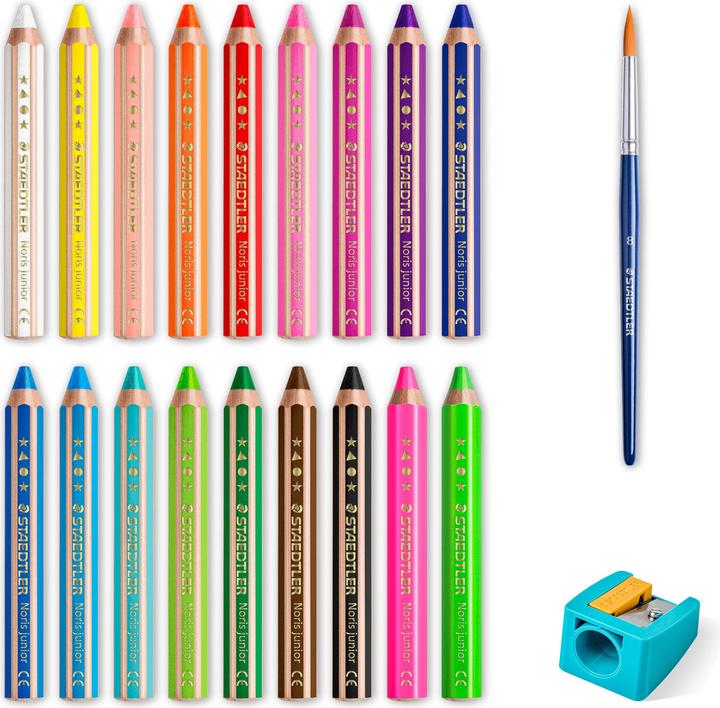 Actual product image Staedtler Crayon Noris jun 18ST (Multicoloured, 18 x)