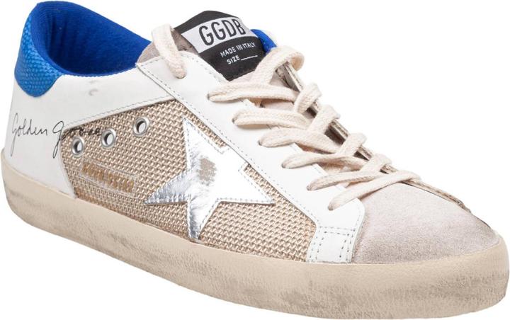 Produktbild Golden Goose super star in suede and fabric white and bluette color (40)