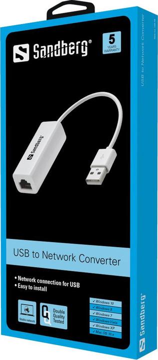 Produktbild Sandberg USB to Network Converter (USB 2.0, RJ45 (1x))