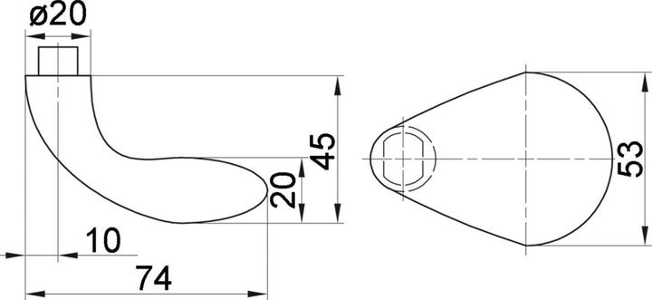 Produktbild Glutz Türknöpfe gekröpft 5839 (Türknopf)