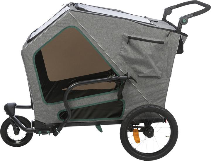 Produktbild Trixie Fahrrad-Anhänger L, 80×103×98/147 cm, Grau/Salbei (Hund, Reflektoren, Komplett zu öffnen)