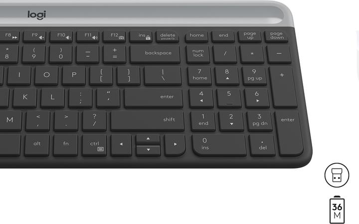 Actual product image Logitech MK470 Wireless keyboard and mouse, Graphite Sp., US (Eng. Int., Wireless)