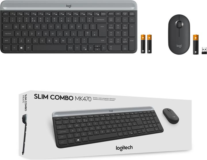 Actual product image Logitech MK470 Wireless keyboard and mouse, Graphite Sp., US (Eng. Int., Wireless)