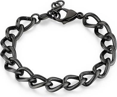 Immagine prodotto Sagapo S'Agapo Stylish Black Steel Bracelet Ripple Srp60