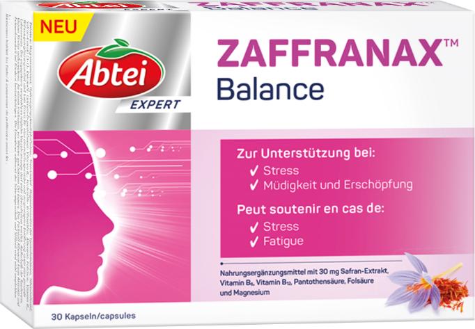 Immagine prodotto Abtei ZAFFRANAX Balance Capsules 30 Capsule (30 Pezzo/i, Pillole, 47 g)